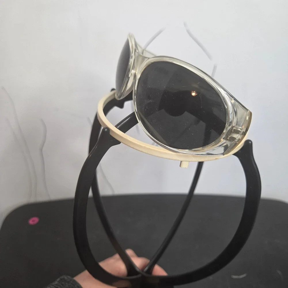 Arnette Hot Cakes Clear Wrap Sunglasses Vintage Italy Grey Lens Sporty Retro